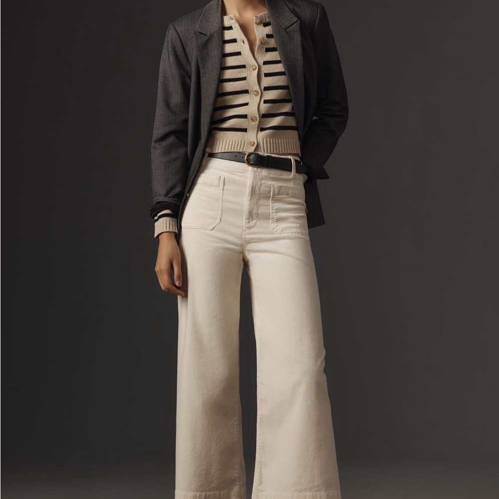 The Colette Corduroy Wide Leg Crop by Maeve